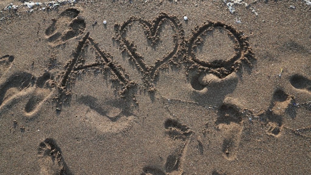 Letters on the sand...
