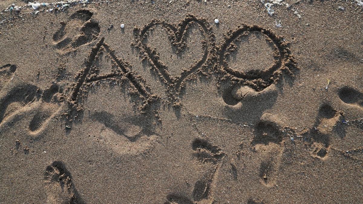 Letters on the sand...